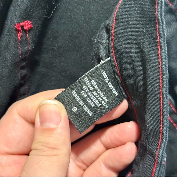 Y2K Hot Topic Black & Red Wide Leg Women's Size 9 Pants Punk Goth Grunge Emo - Picture 3 of 5